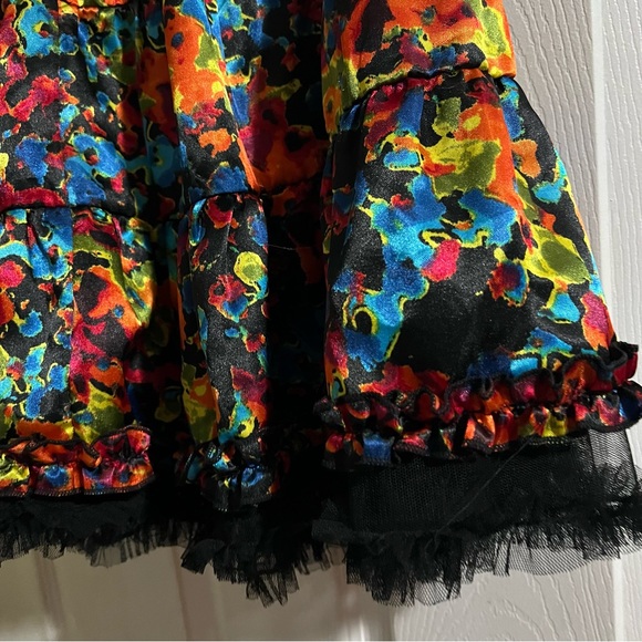 Steve Madden Rainbow Splatter Satin Mini Skirt Size Large - Picture 5 of 11